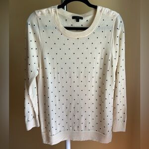 J. Crew cram and black polka dot sweater